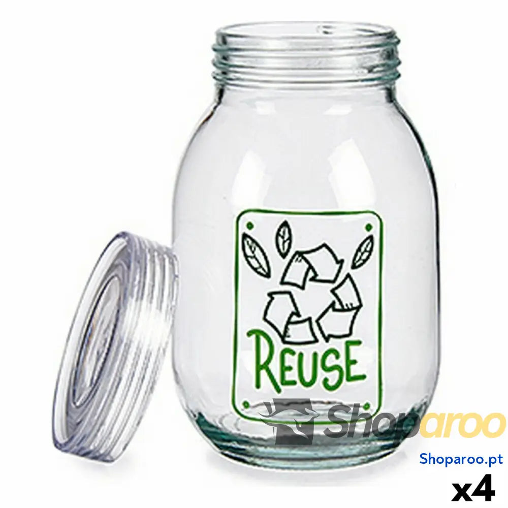 Bote Vivalto Reuse Transparente 1,8 L Vidro (4 Unidades)