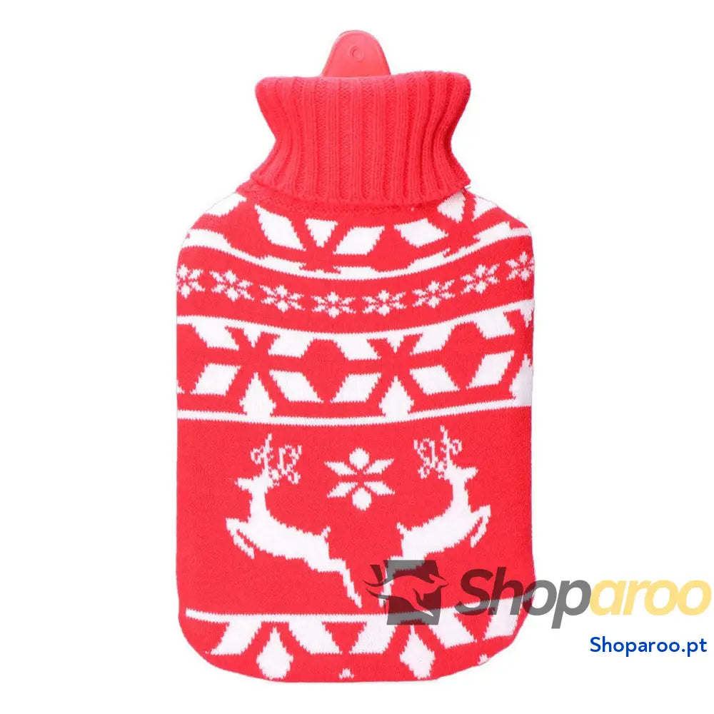 Botija de Água Quente EDM 76770 Rojo/Blanco Lã 2 L Plástico