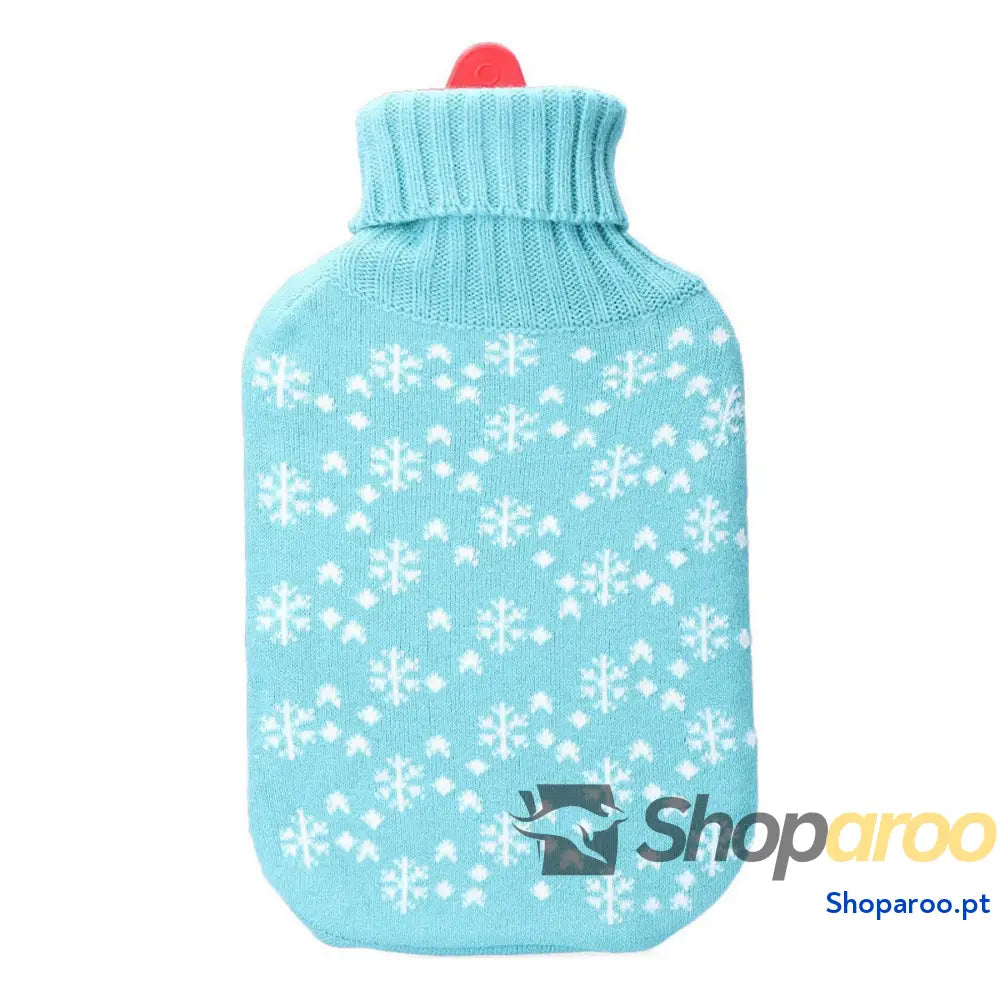 Botija de Água Quente EDM 76771 Azul Azul/Branco Flocos de neve Lã 2 L Plástico