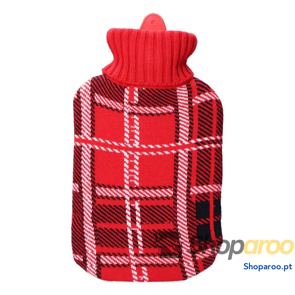 Botija de Água Quente EDM 76773 Vermelho Escocês Lã 2 L Plástico