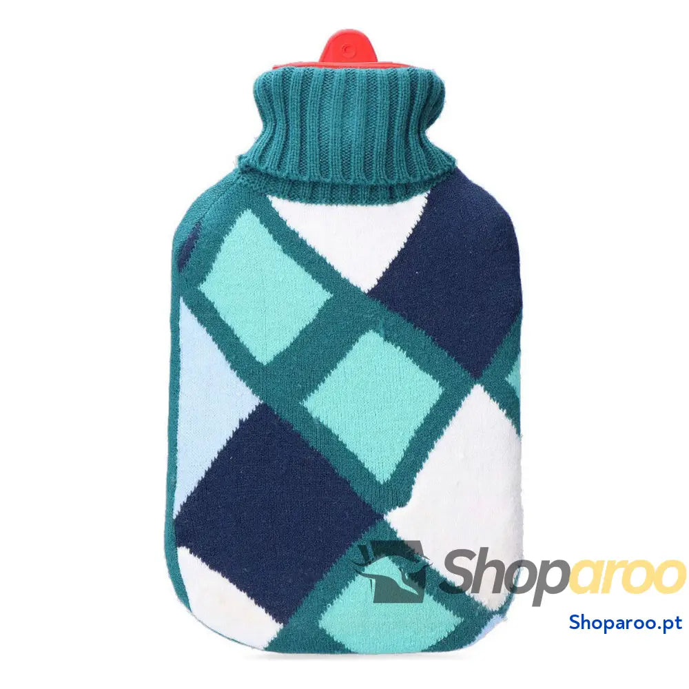 Botija de Água Quente EDM 76775 Azul Aos quadrados Lã 2 L