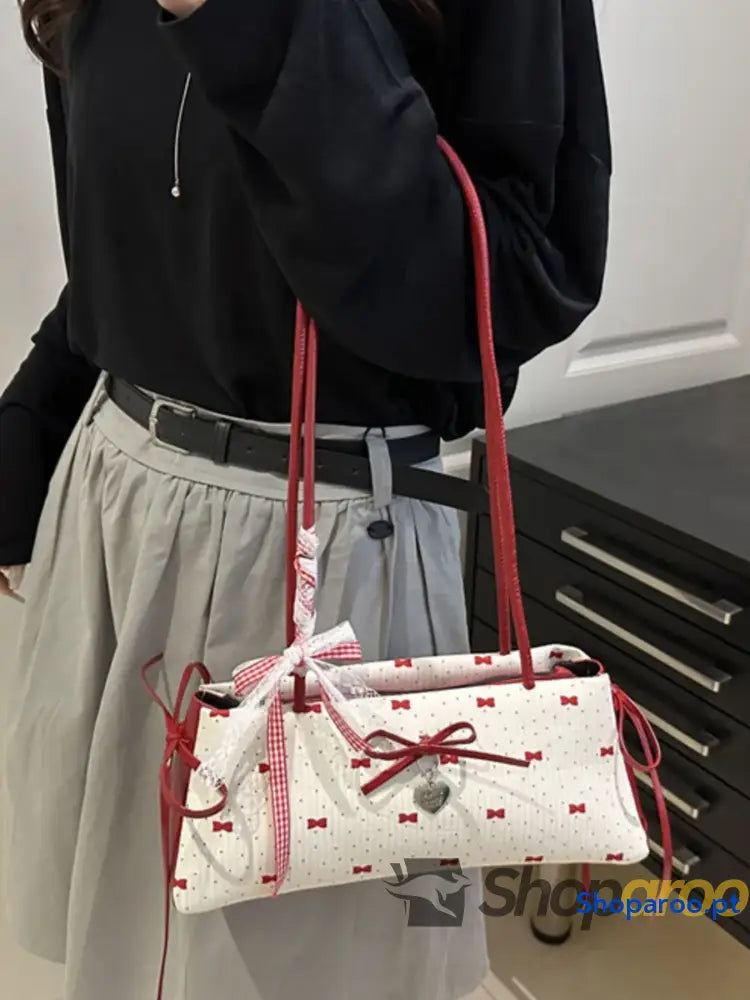 Bow Print Shoulder Bag