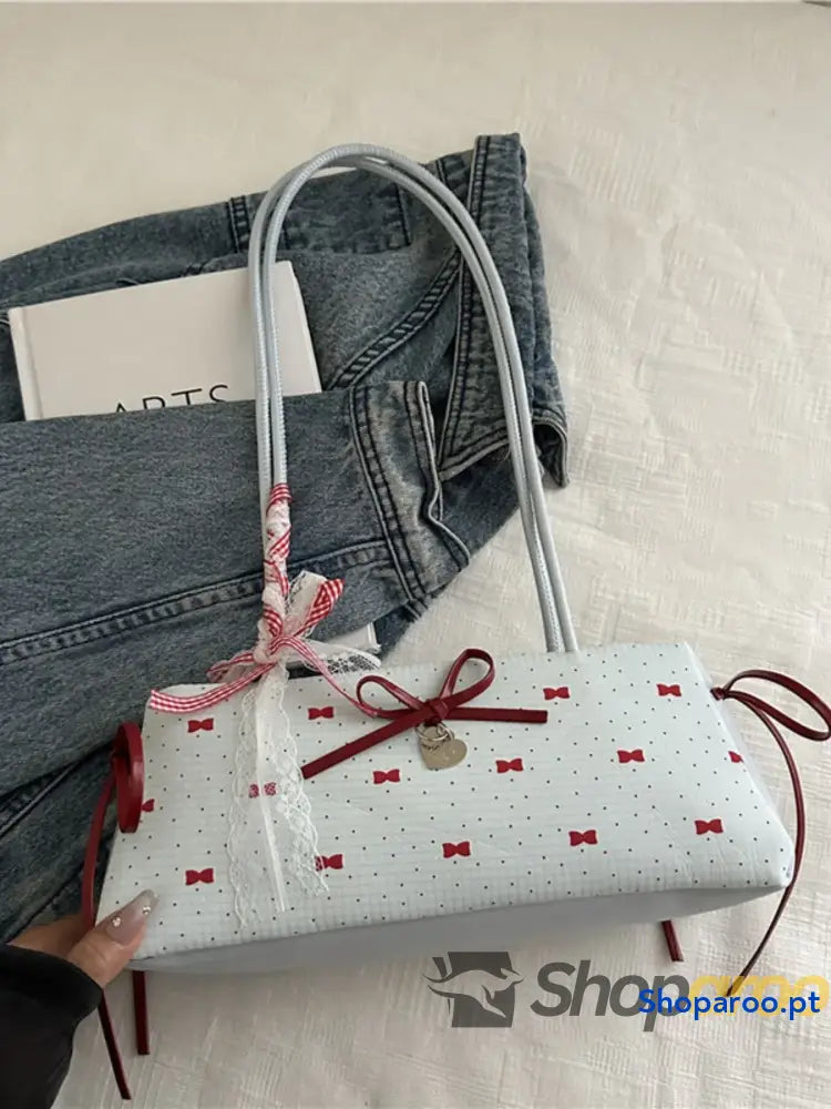 Bow Print Shoulder Bag