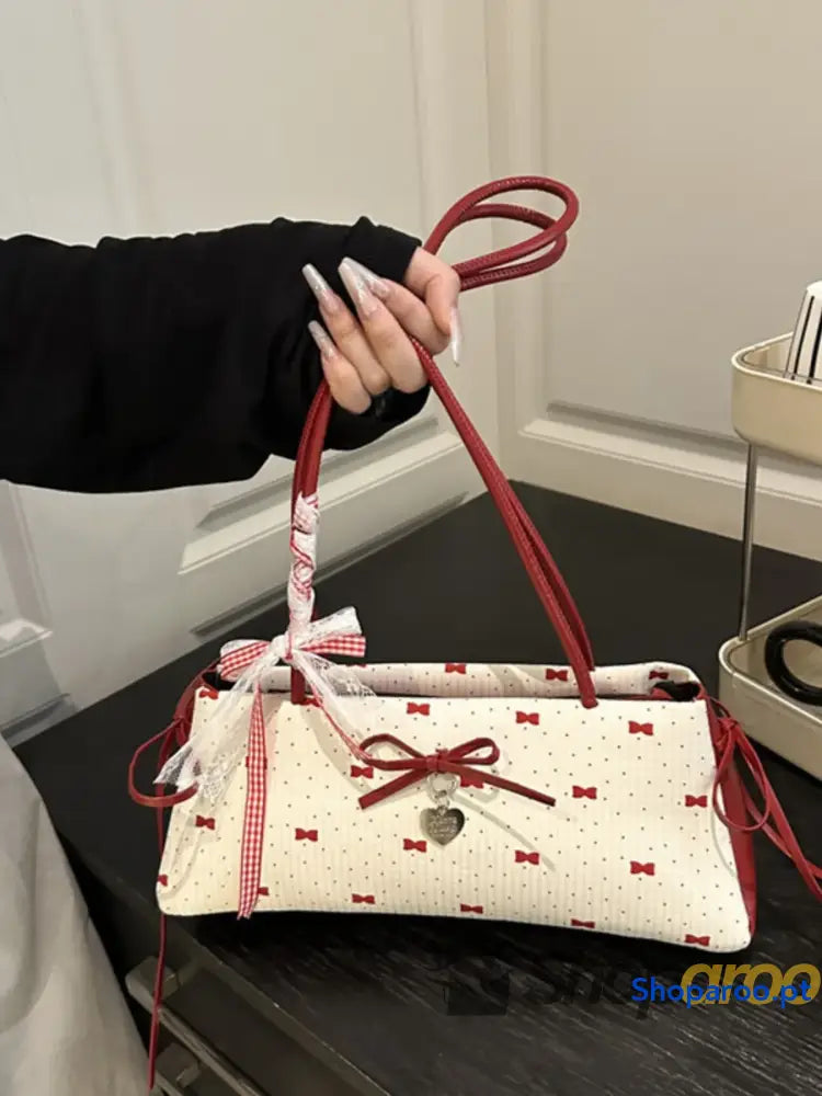 Bow Print Shoulder Bag