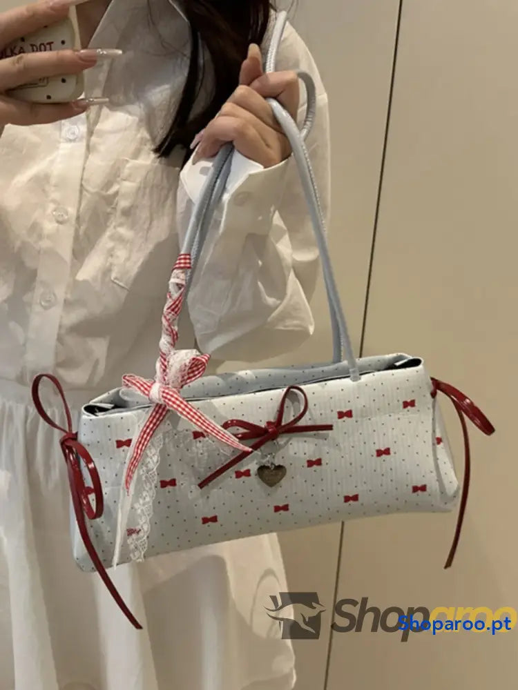 Bow Print Shoulder Bag