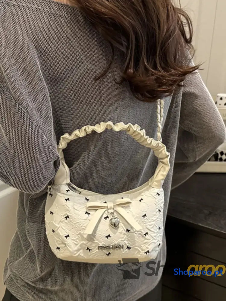 Bow Ruched Strap Crossbody Bag