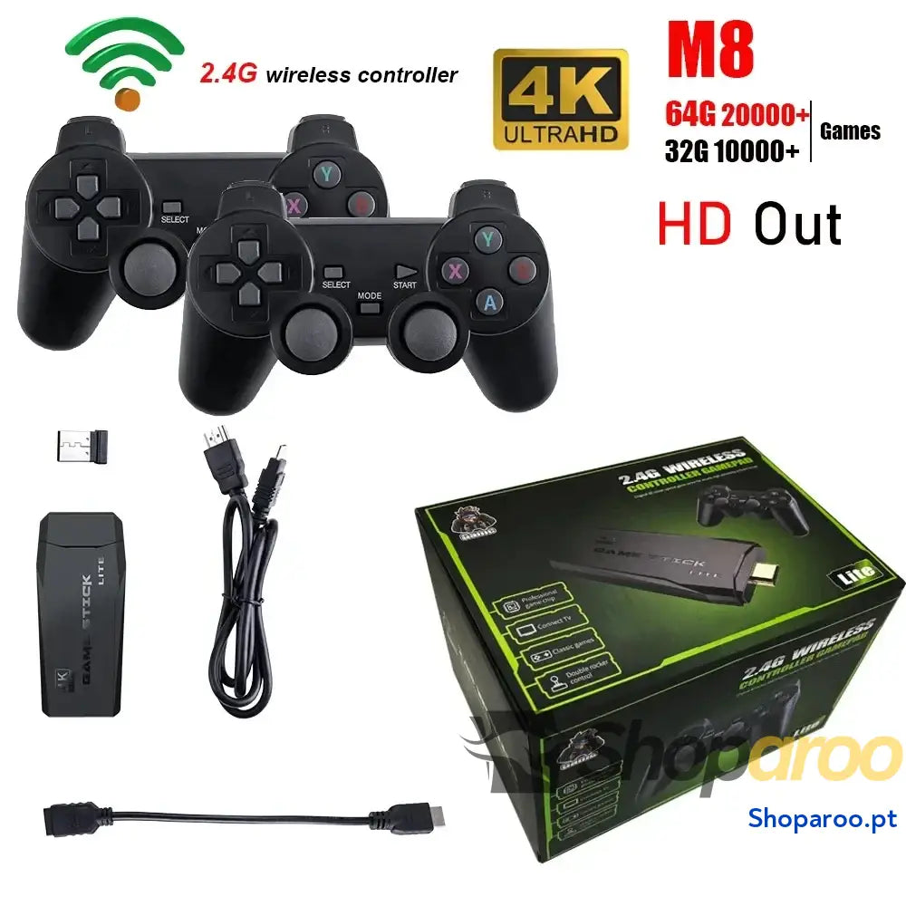Boyhom M8 Consola de Jogos Retro 4K HD com 20000 e 64GB