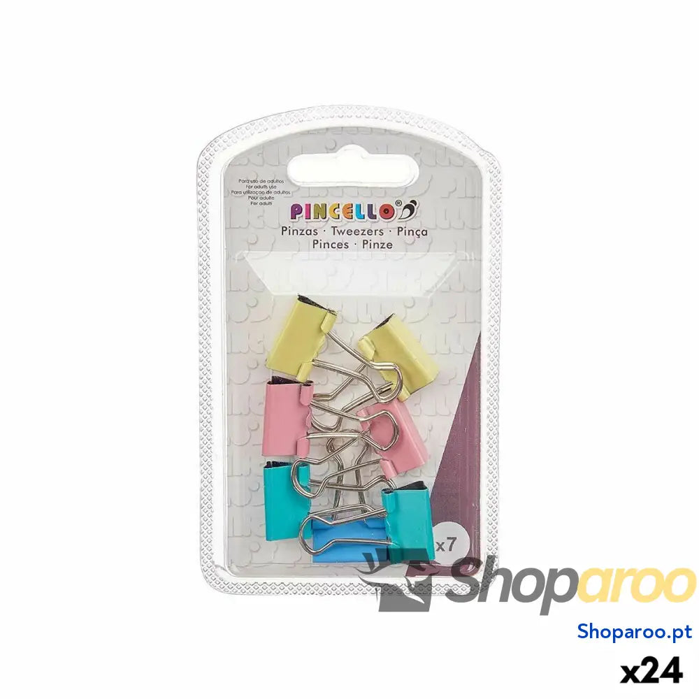 Braçadeiras Pincello 387 Multicolor Metal Clipe Pequeno (24 Unidades)