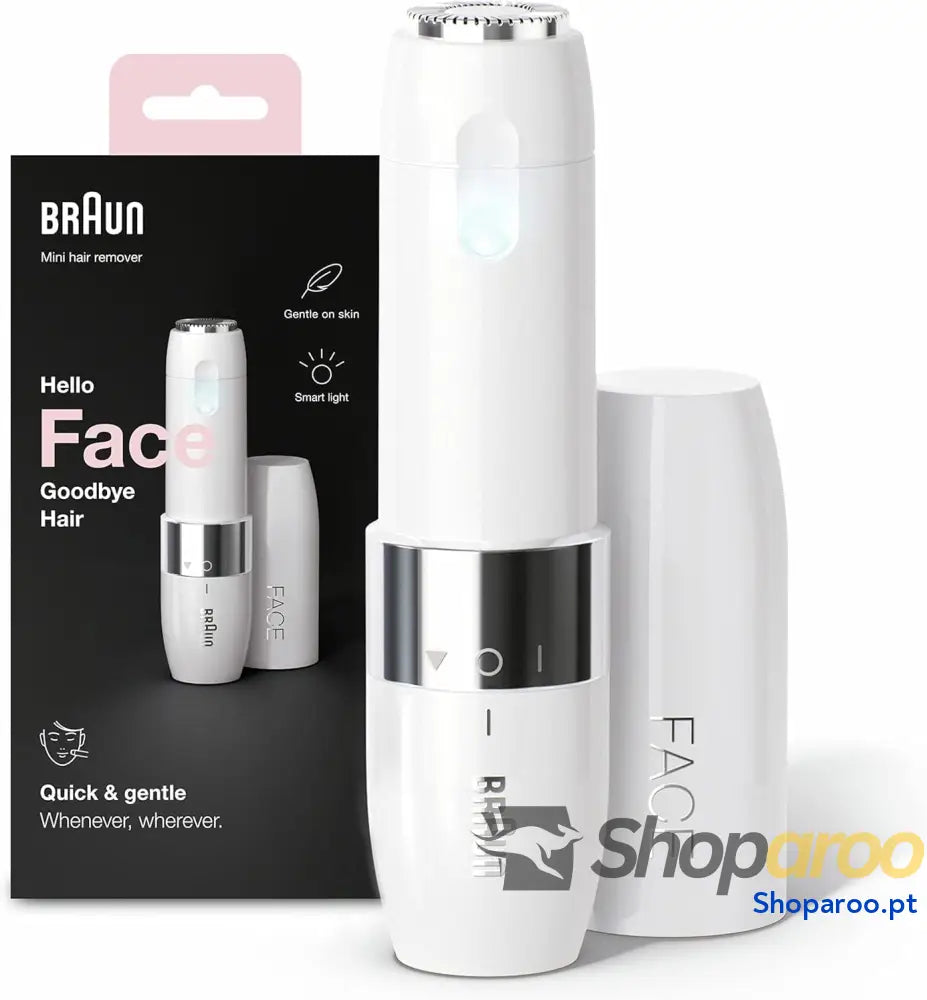 Braun Mini depiladora facial FS1000 para mulher com luz Smartlight integrada precisão lábios superior pala e bochechas
