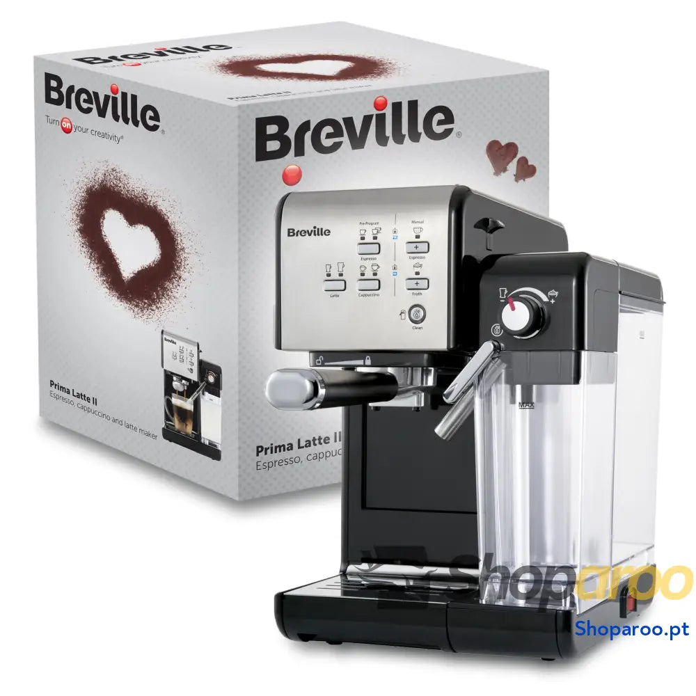 Breville Prima Latte II Espresso | Cafeteira para latte e cappuccino | Bomba profissional de 15 bares espumador