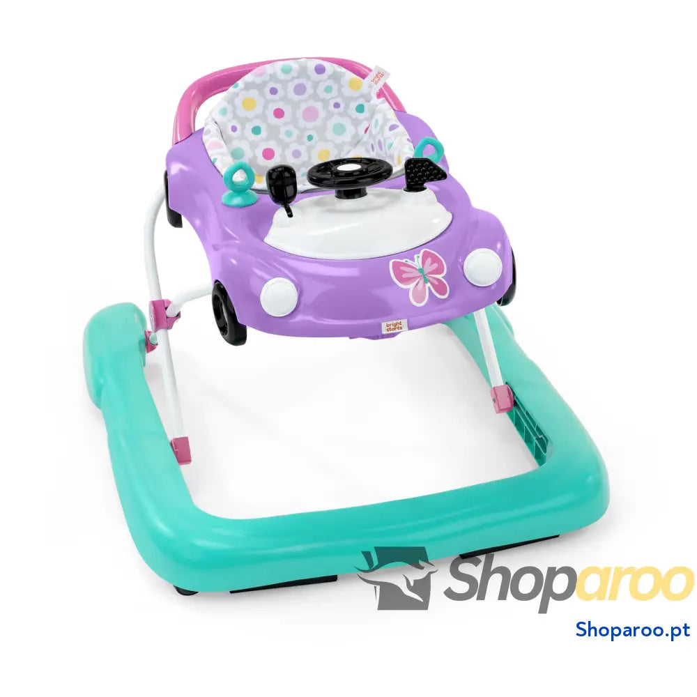 Bright Starts Andador de primeiros passos dobrável para bebés Giggling Safari brinquedo ábaco divertido e colorido