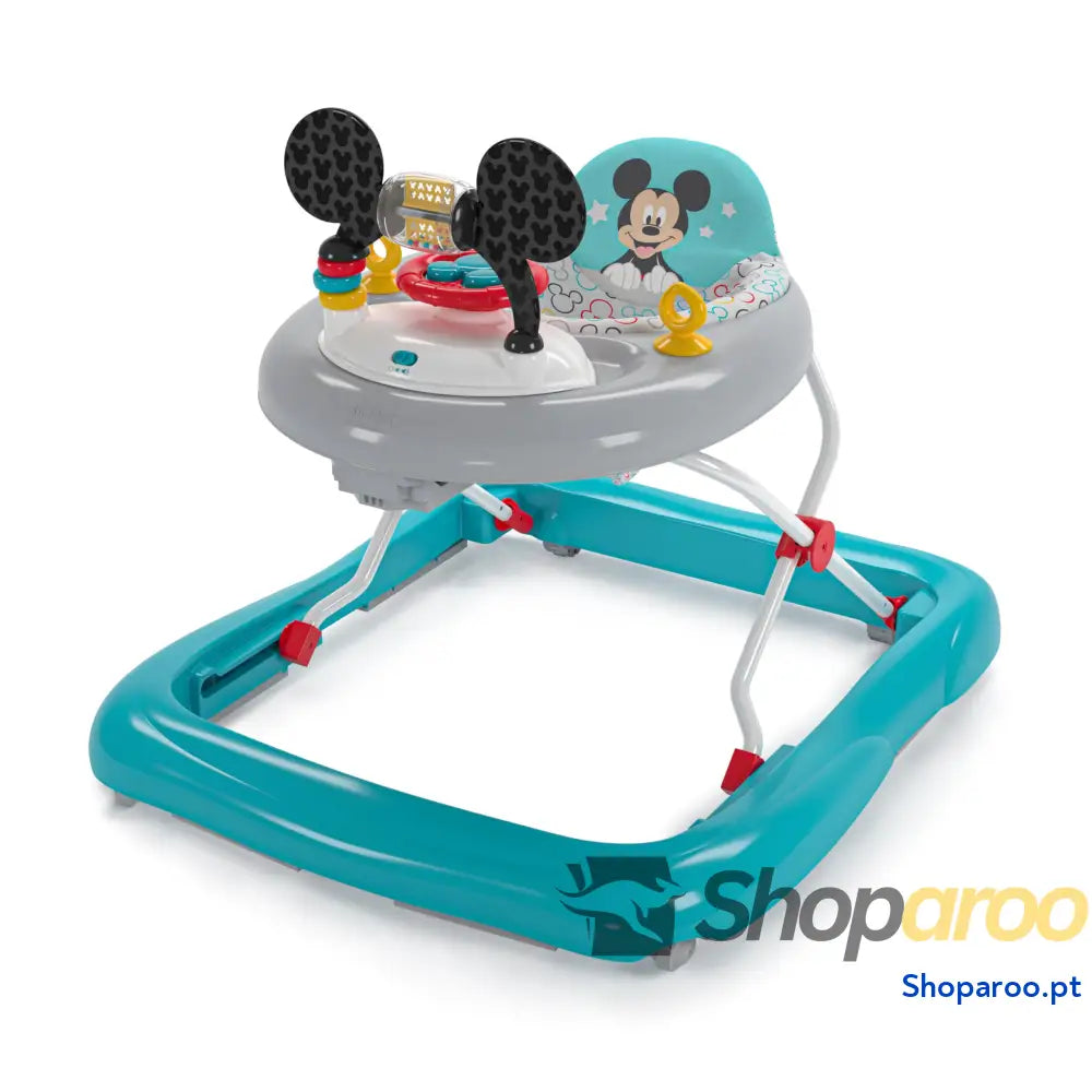 Bright Starts Disney Baby Minnie Mouse Tiny Trek Forever Besties 2 em 1 andarilho com estação de jogos removível luzes