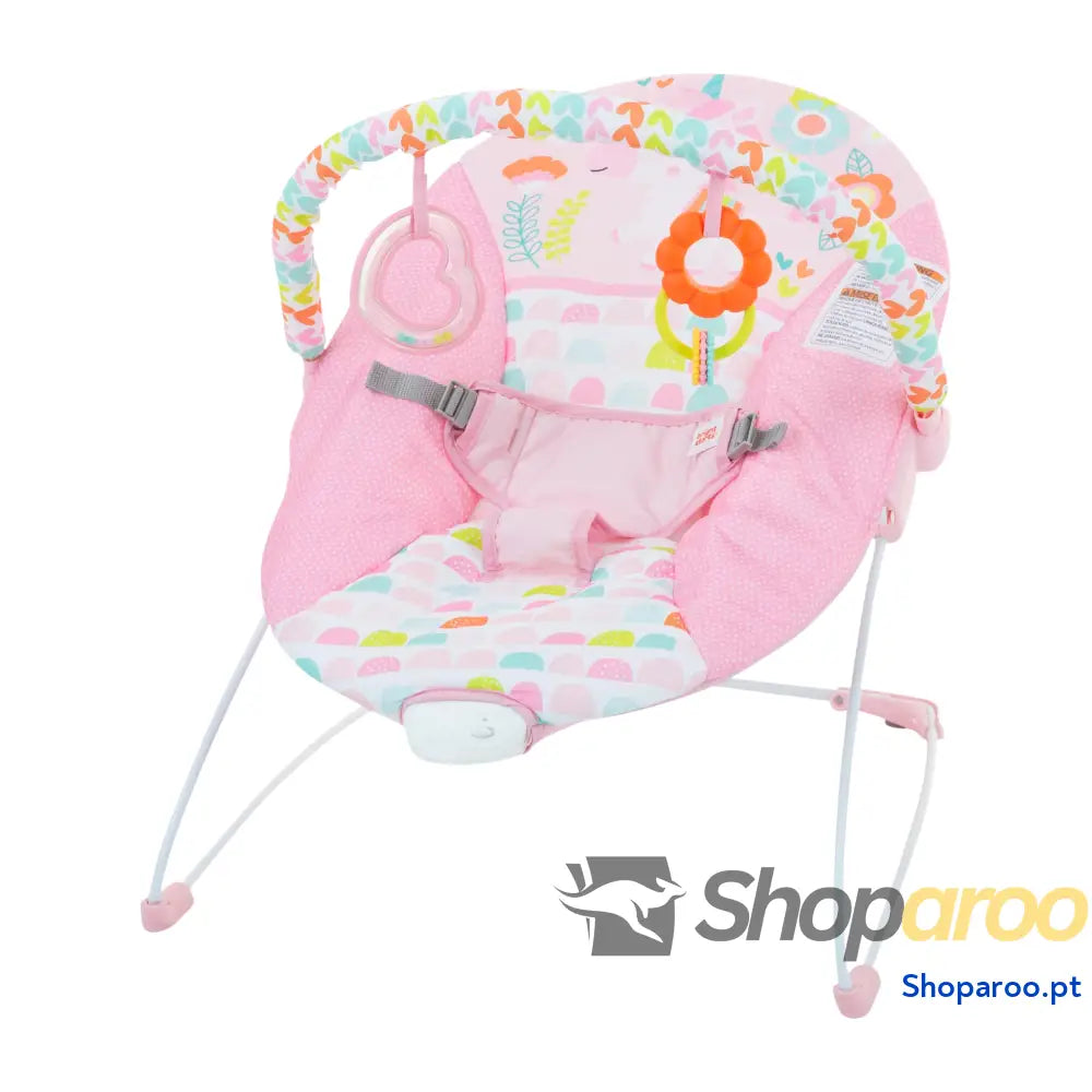 Bright Starts Vibrador de assento infantil barra brinquedos removível pés antiderrapantes 6 meses a 9 kg (Safari Fun)