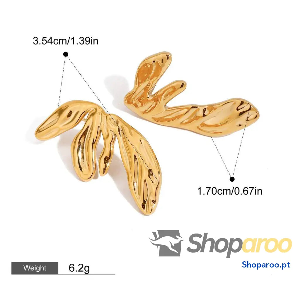 Brincos de Asas Geométricas em Ouro 18K Banhados