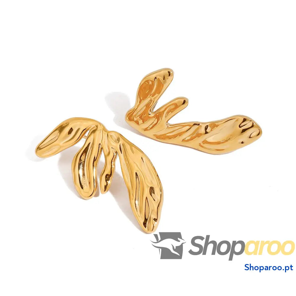 Brincos de Asas Geométricas em Ouro 18K Banhados