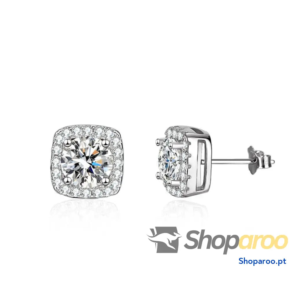 Brincos de Moissanita em Prata Lei 925 Elegância Minimalista