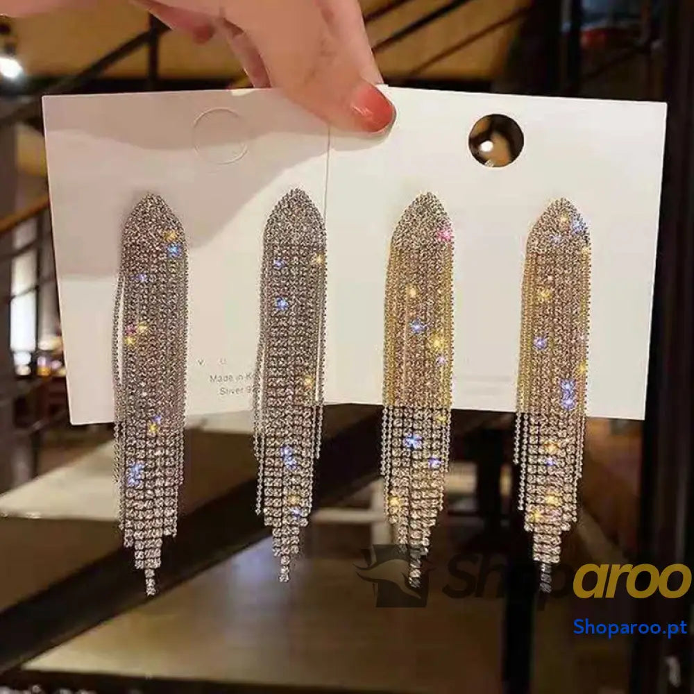 Brincos de Prata 925 com Strass e Detalhe Vermelho