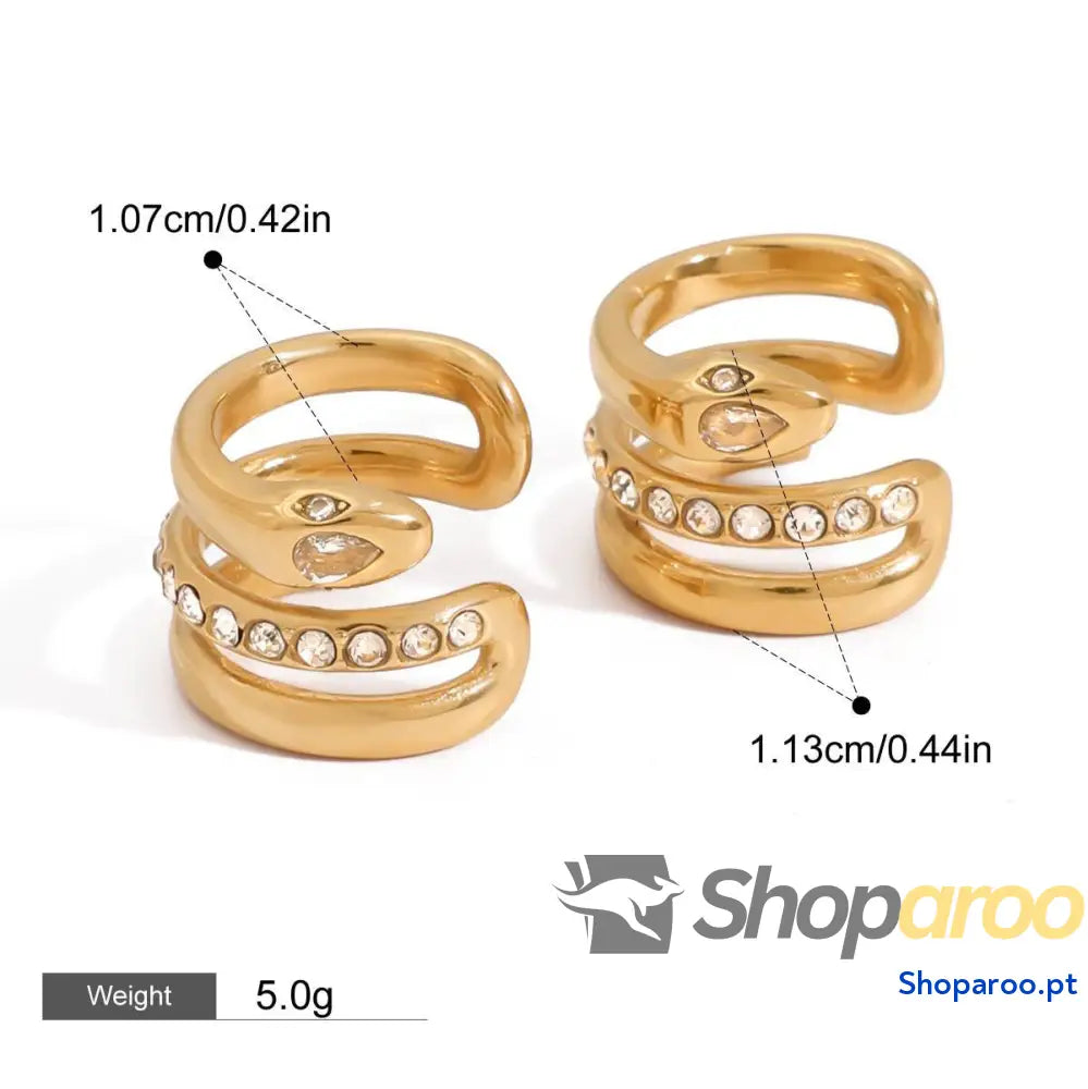 Brincos geométricos de diamante em ouro 18k (Banhado)