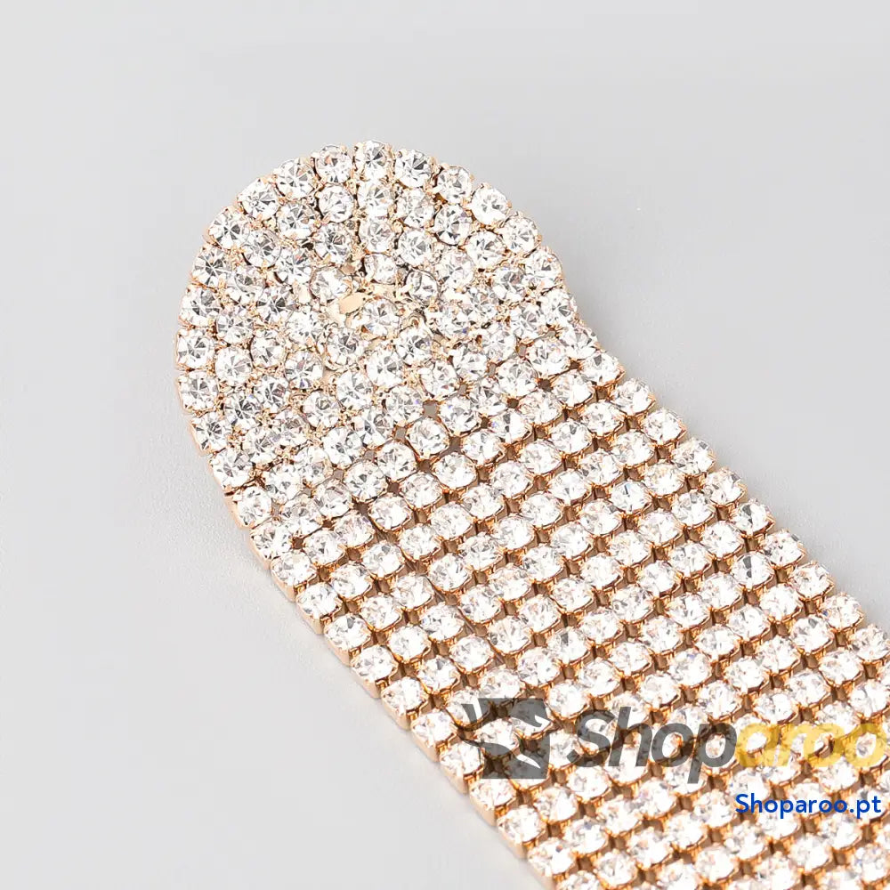 Brincos longos de diamante super brilhantes dourado ou prateado