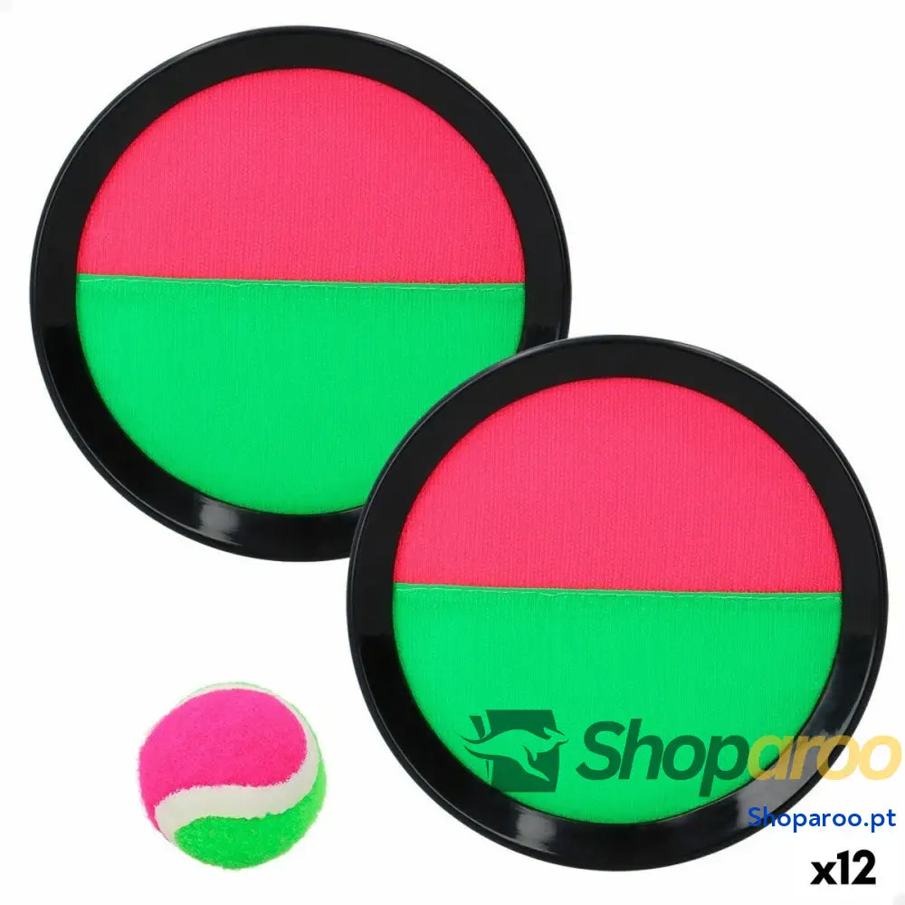 Brinquedo de Praia Colorbaby Catch Ball 20 x 2 cm Velcro (12 Unidades)