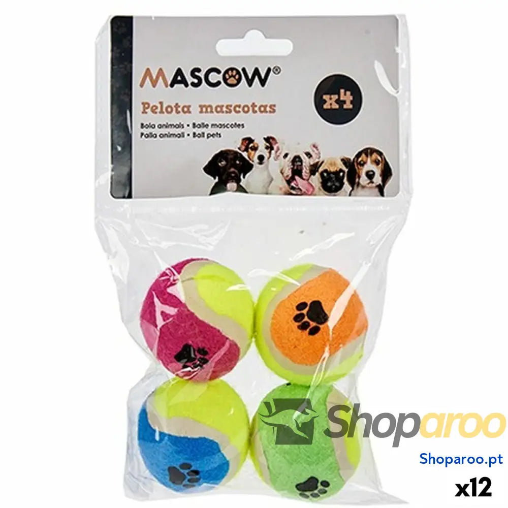 Brinquedo para cães Mascow MC1010A(PHB) Multicolor Polietileno Polipropileno ABS Bola Ø 4,5 cm (12 Unidades)