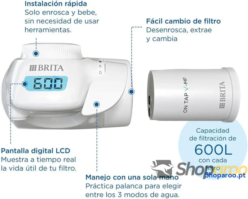 BRITA Sistema de filtragem para torneira água filtrada excelente sabor inclui 1 filtro 600 litros por cartucho cor