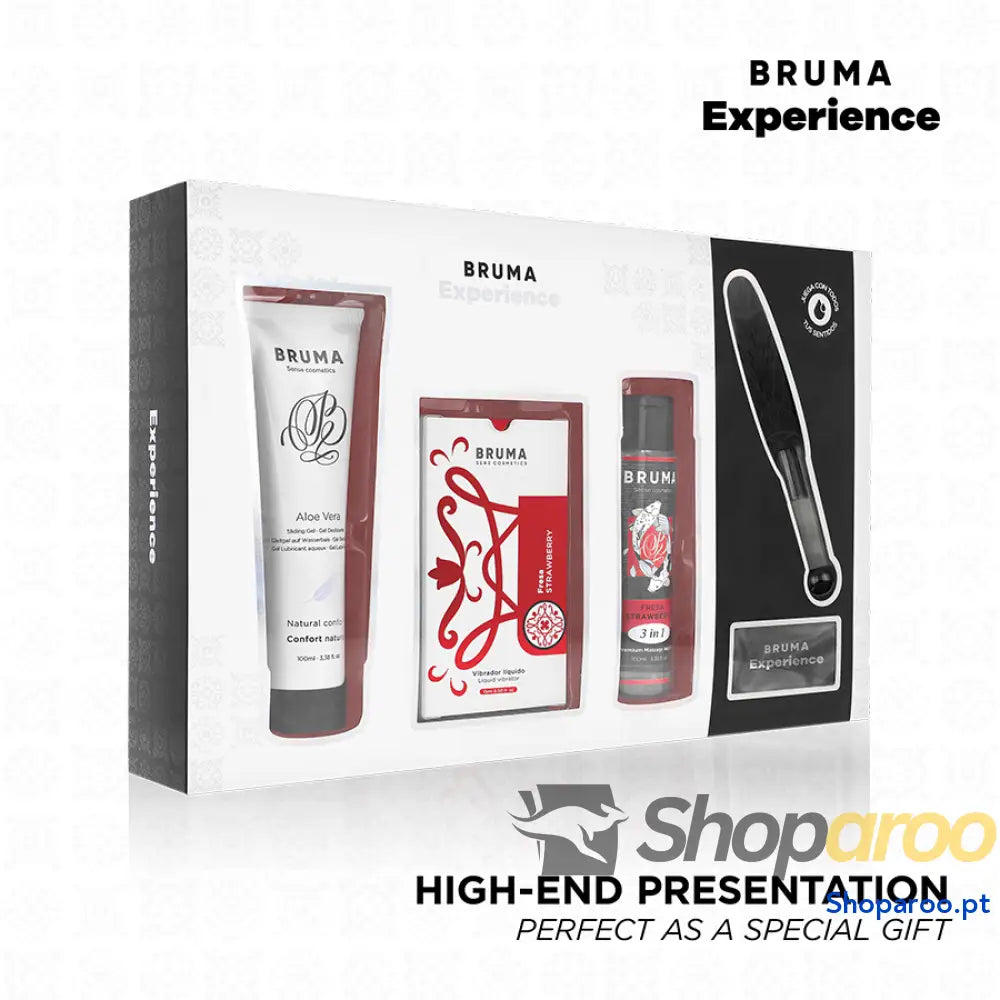 BRUMA XPERIENCE - KIT DE TENTAÇÃO VIBRO-ORGÁSMICA DE MORANGO DOCE