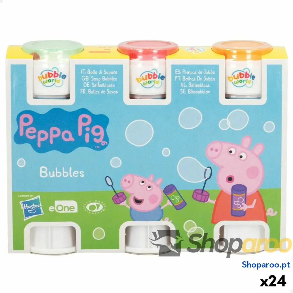 Bubble blower set Peppa Pig 3 Peças 60 ml (24 Unidades)
