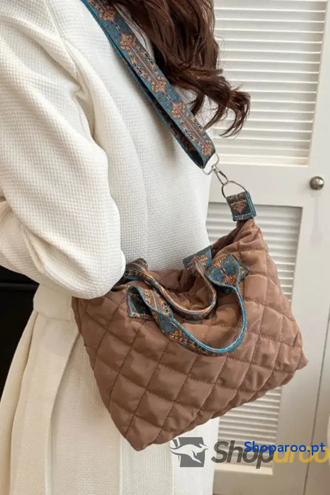 Bubble Textured Printed Strap Handbag