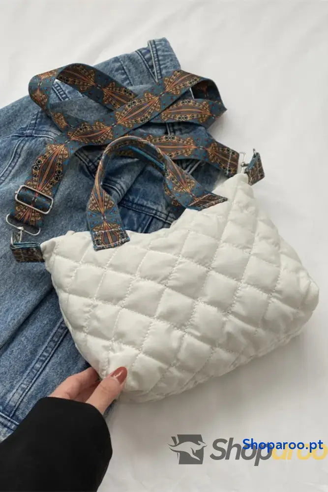 Bubble Textured Printed Strap Handbag