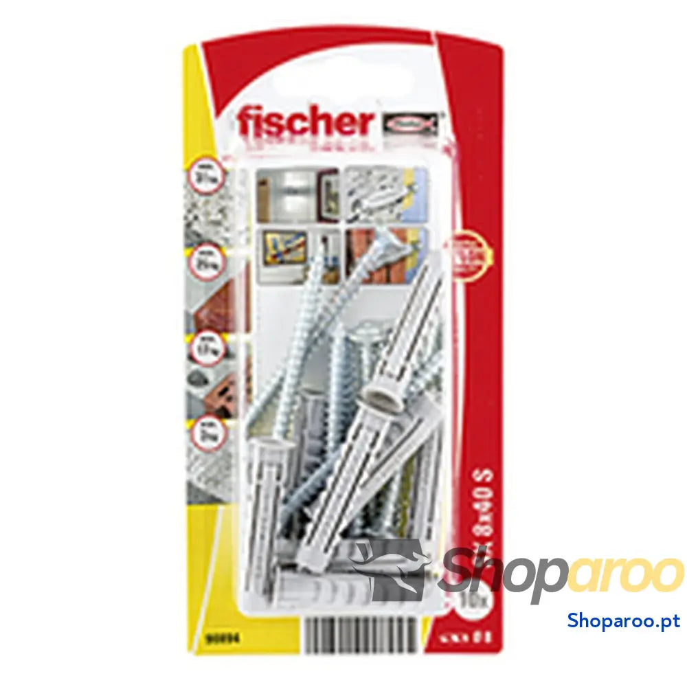 Buchas e parafusos Fischer 10 Unidades (8 x 40 mm)