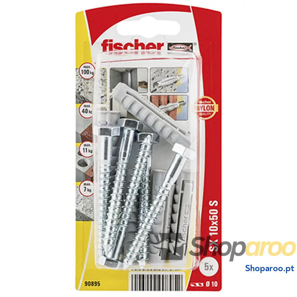 Buchas e parafusos Fischer 5 (10 x 50 mm)