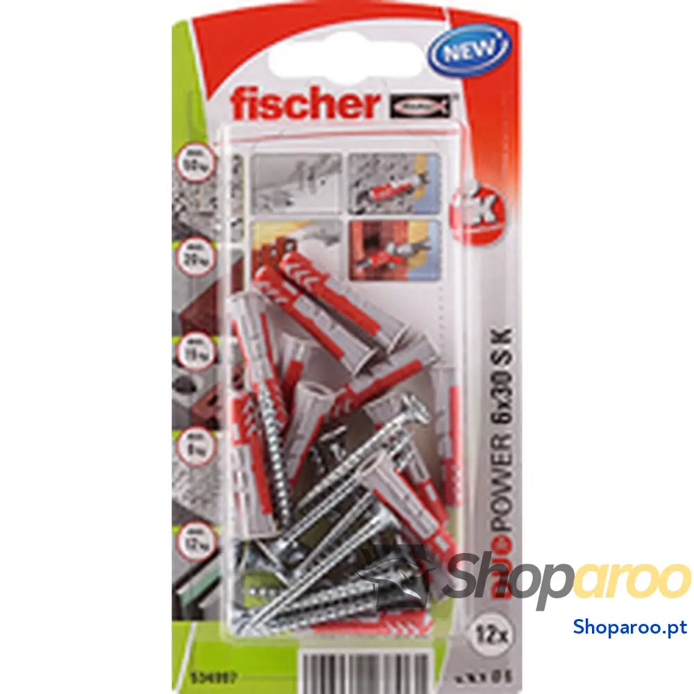 Buchas e parafusos Fischer duopower 12 Unidades (6 x 30 mm)