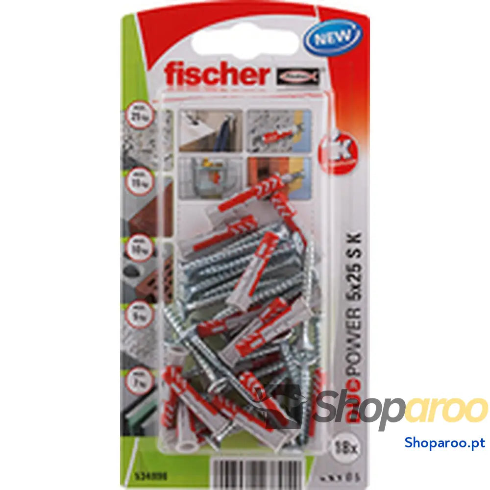 Buchas e parafusos Fischer duopower 18 Unidades (5 x 25 mm)