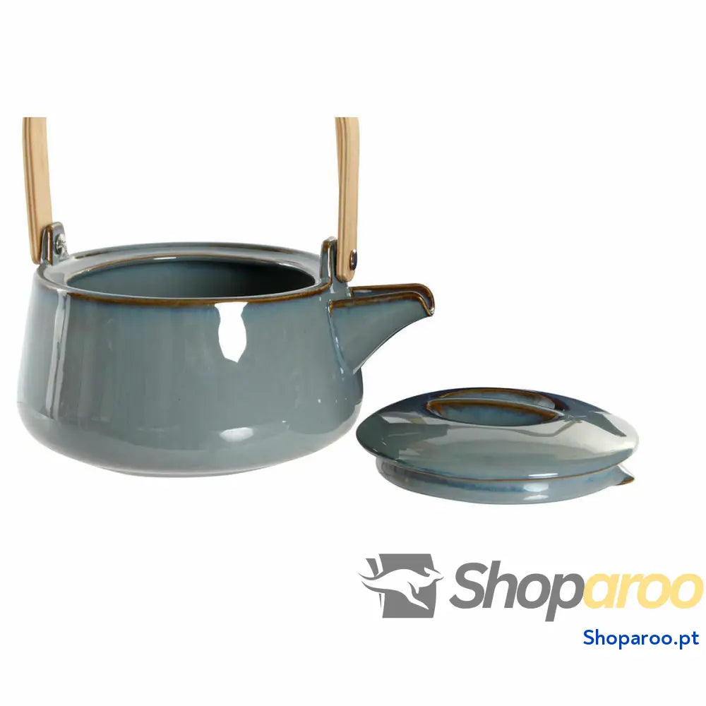 Bule DKD Home Decor 21 x 17 10 cm Porcelana Cinzento 1 L