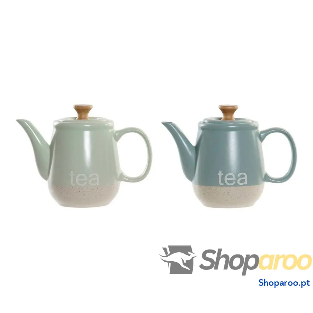 Bule DKD Home Decor 8424001793235 Azul Verde Grés 1 L 22,5 x 12 16,5 cm (2 Unidades)