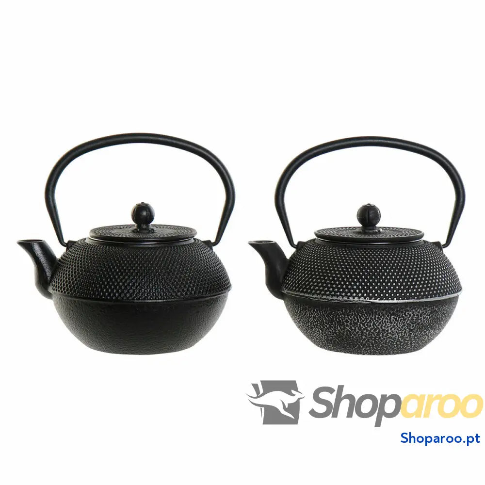 Bule DKD Home Decor Preto Prata Ferro (18.5 x 16 17 cm) (2 pcs) (1200 ml)