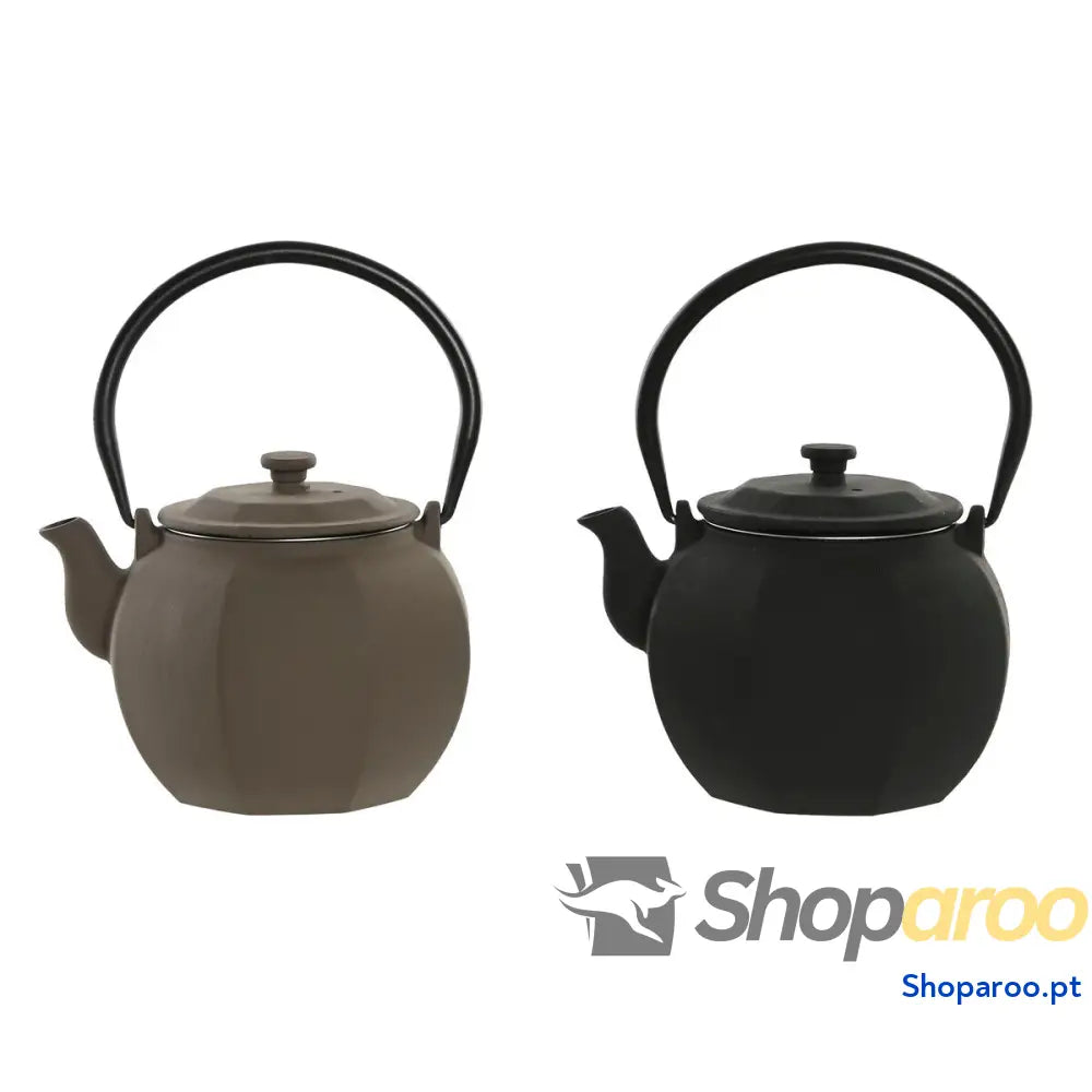 Bule Home ESPRIT Preto Bege Aço inoxidável Ferro 780 ml (2 Unidades)