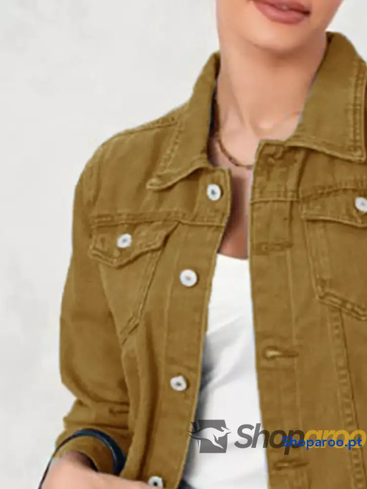 Button Up Long Sleeve Denim Jacket