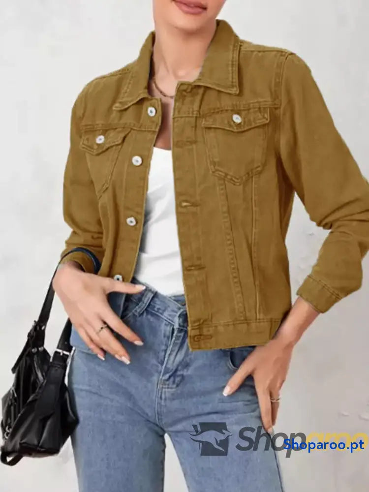 Button Up Long Sleeve Denim Jacket