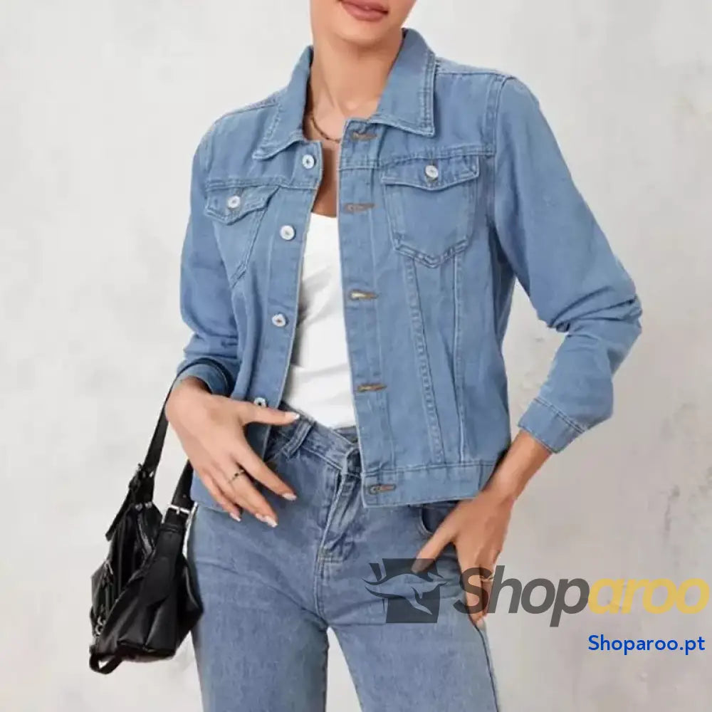Button Up Long Sleeve Denim Jacket