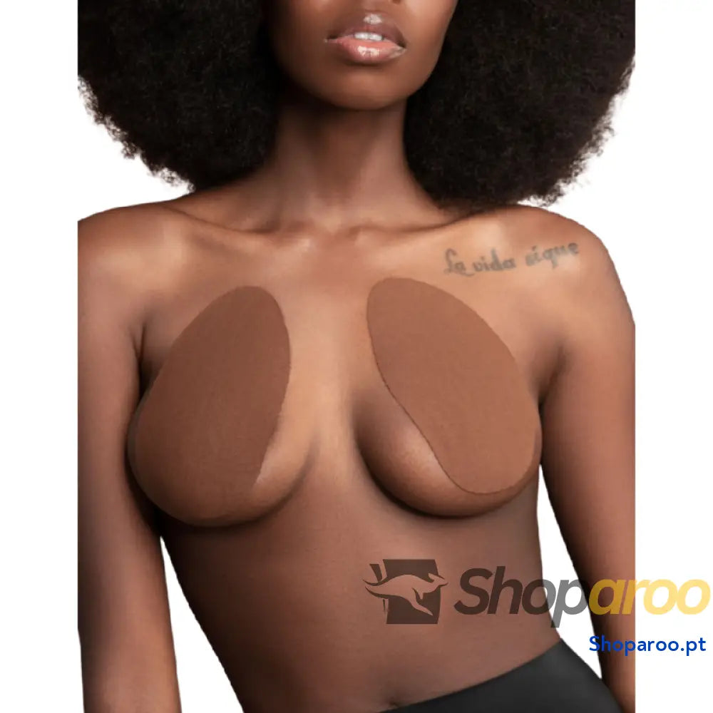 BYE-BRA - APRIMORAMENTO SEIOS + 3 PARES DE CETIM MARROM COPO D/F