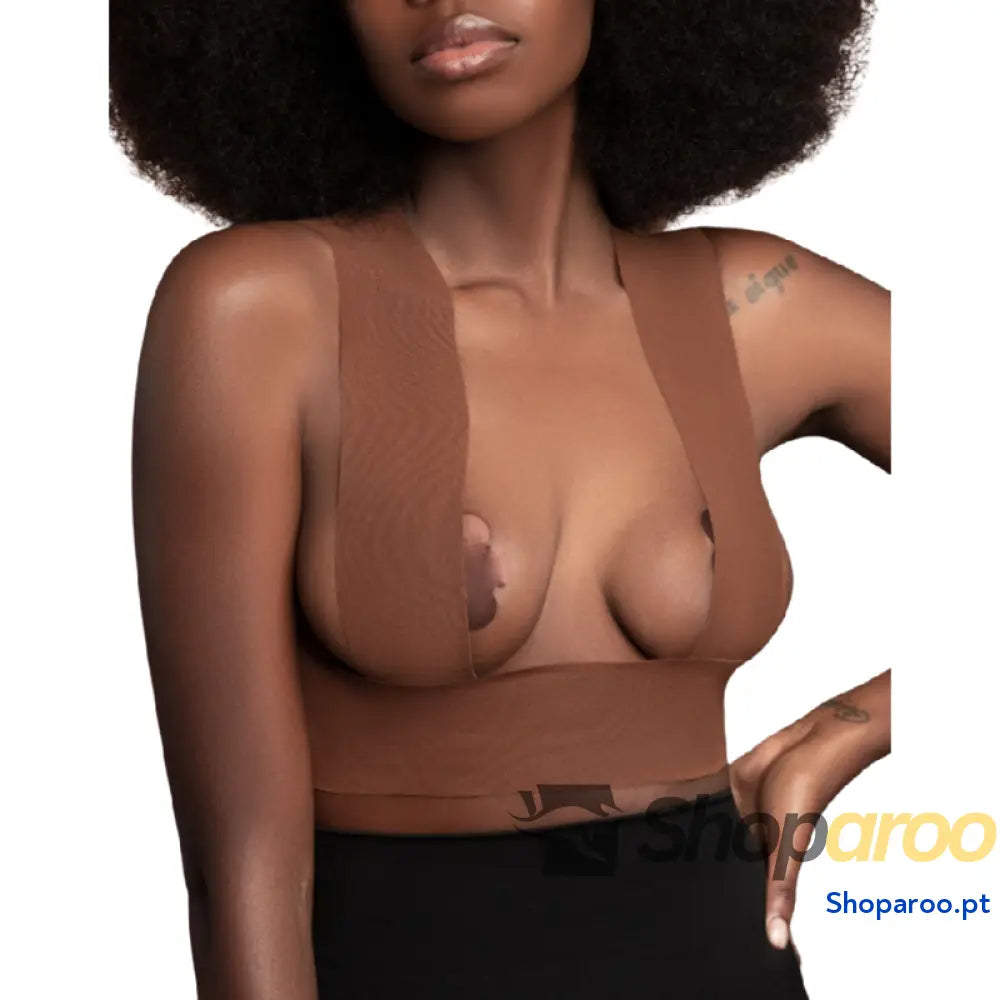 BYE-BRA - BODY TAPE 5 M X 6,5 CM + 3 PARES DE CAPAS DE BICO MARROM