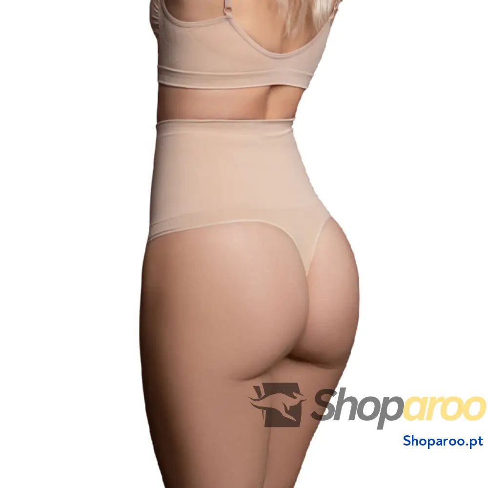 BYE-BRA - CINTO SEM EMENDA ESTILO TANGA BEIGE TAMANHO XL