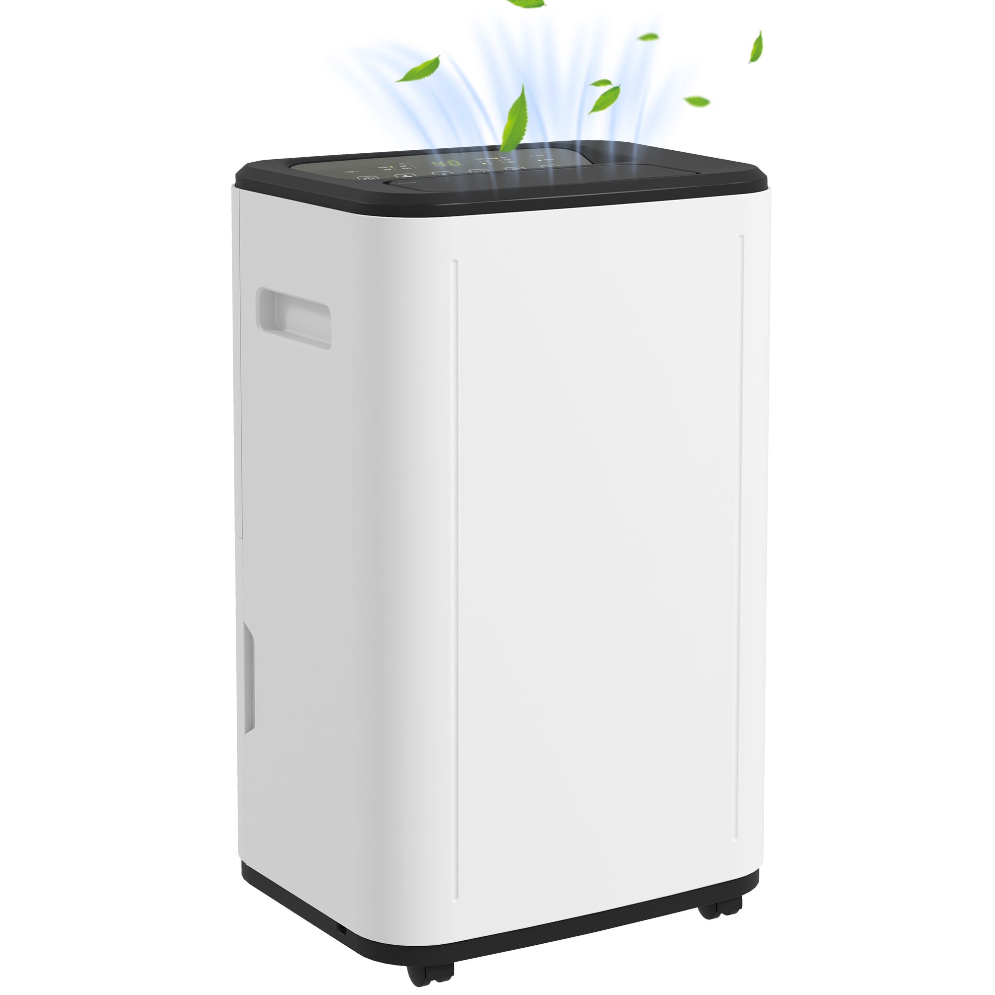 Desumidificador Depósito de Água 6 Litros 20L/Dia com 4 Modos 2 Velocidades Ecrã LED Temporizador 33,5x26x53 cm Branco