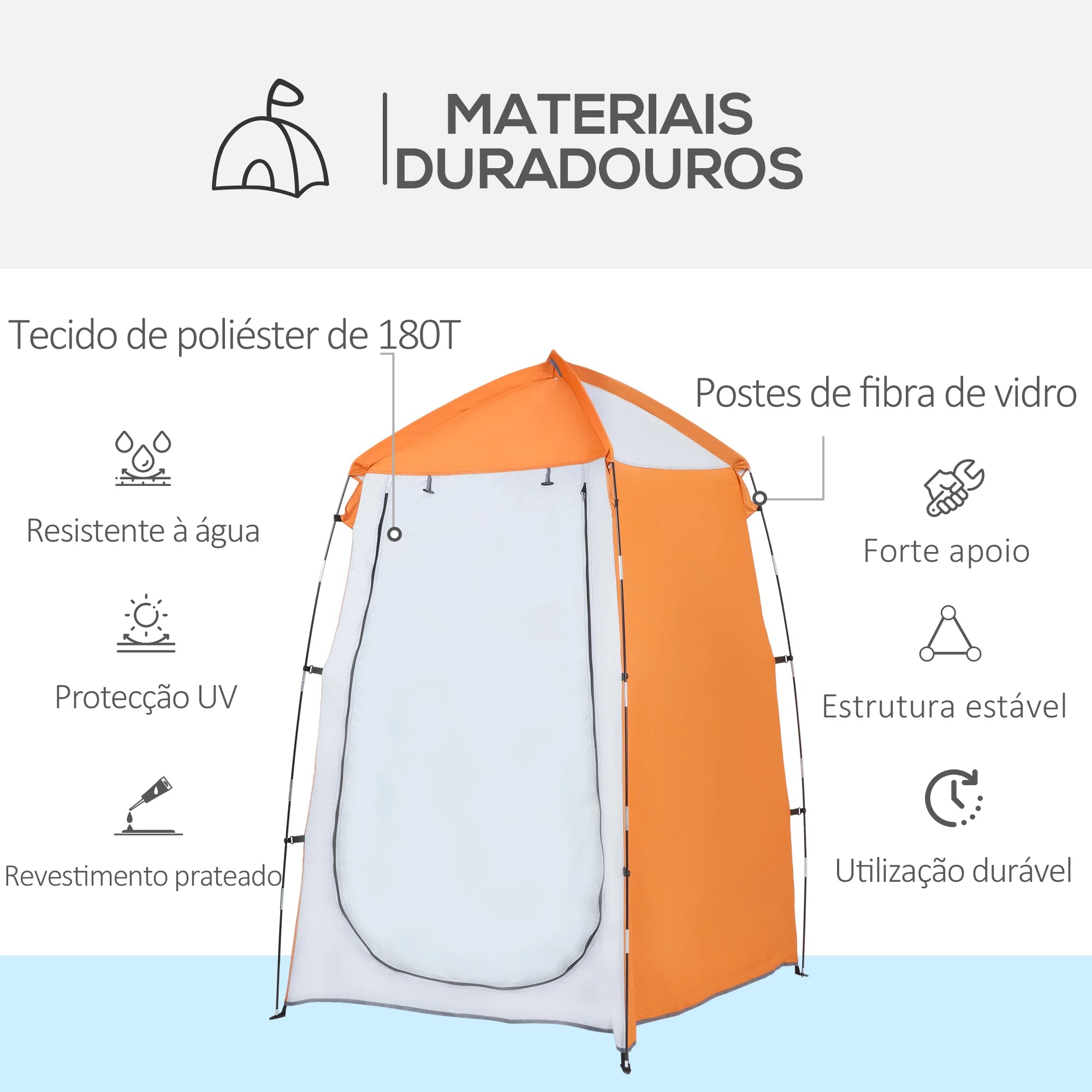 Tenda de Duche Campismo Portátil Privacidade para Casa de Banho
