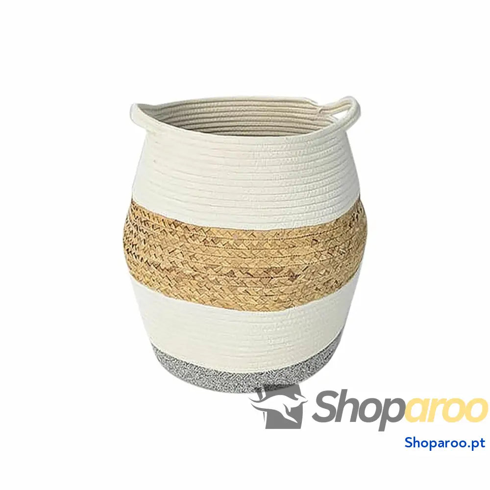 Cabaz DKD Home Decor Branco Natural Fibra natural 30 x 30 x 40 cm
