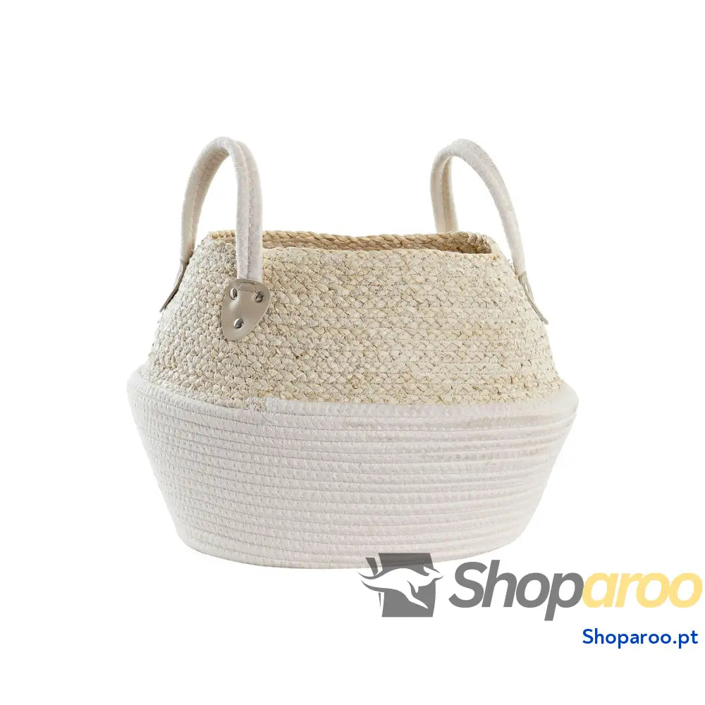 Cabaz DKD Home Decor Branco Natural Fibra natural 37 x 37 x 25 cm