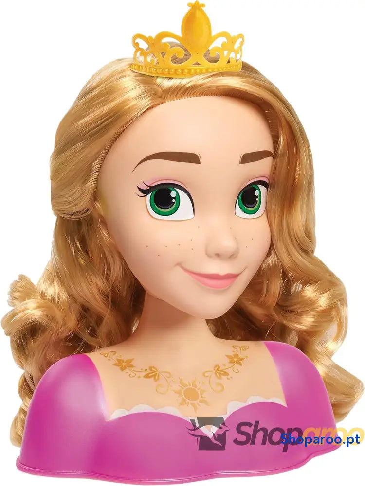 Cabeça para penteados princesa Rapunzel da Disney de cabelo loiro conjunto simulação 10 peças emaranhado brinquedos
