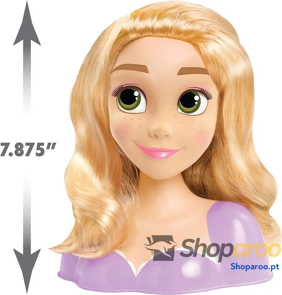 Cabeça para penteados princesa Rapunzel da Disney de cabelo loiro conjunto simulação 10 peças emaranhado brinquedos
